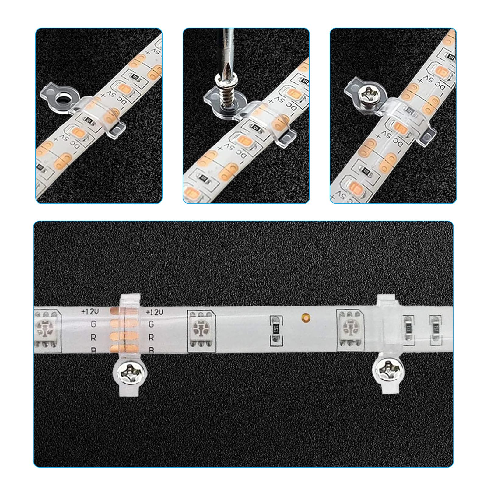 100Pcs Strip Light Mounting Brackets,Outdoor LED Strip Light Mounting Clips — Amazon image 4