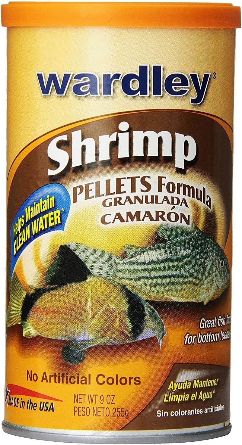 Wardley Shrimp Pellet Fish Food for Bottom and Algae Eaters - 9oz