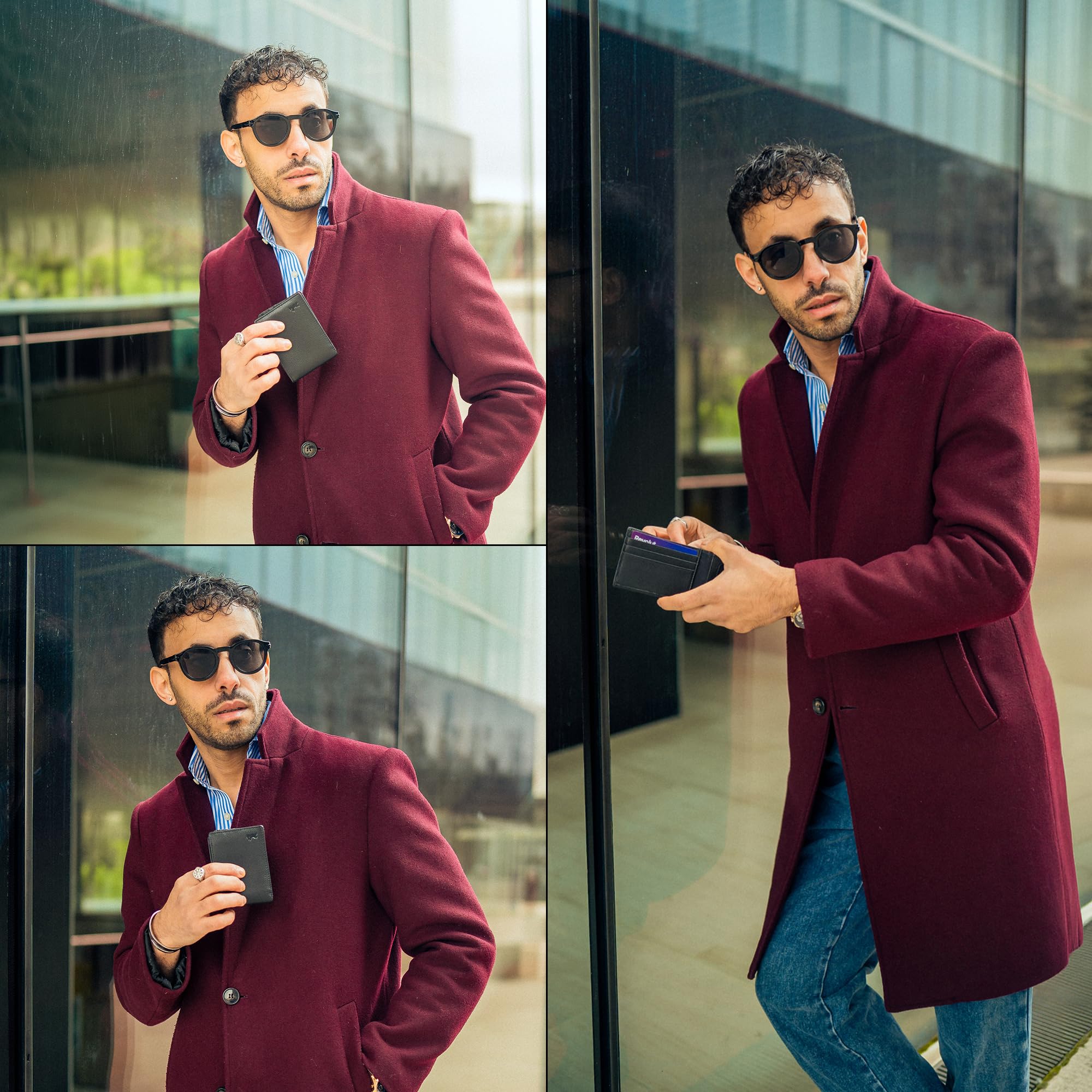 Berliner Bags Portafoglio Uomo Pelle Kees, Slim Compatto Bifold con Portamonete, Porta Carte e Protezione RFID – Nero