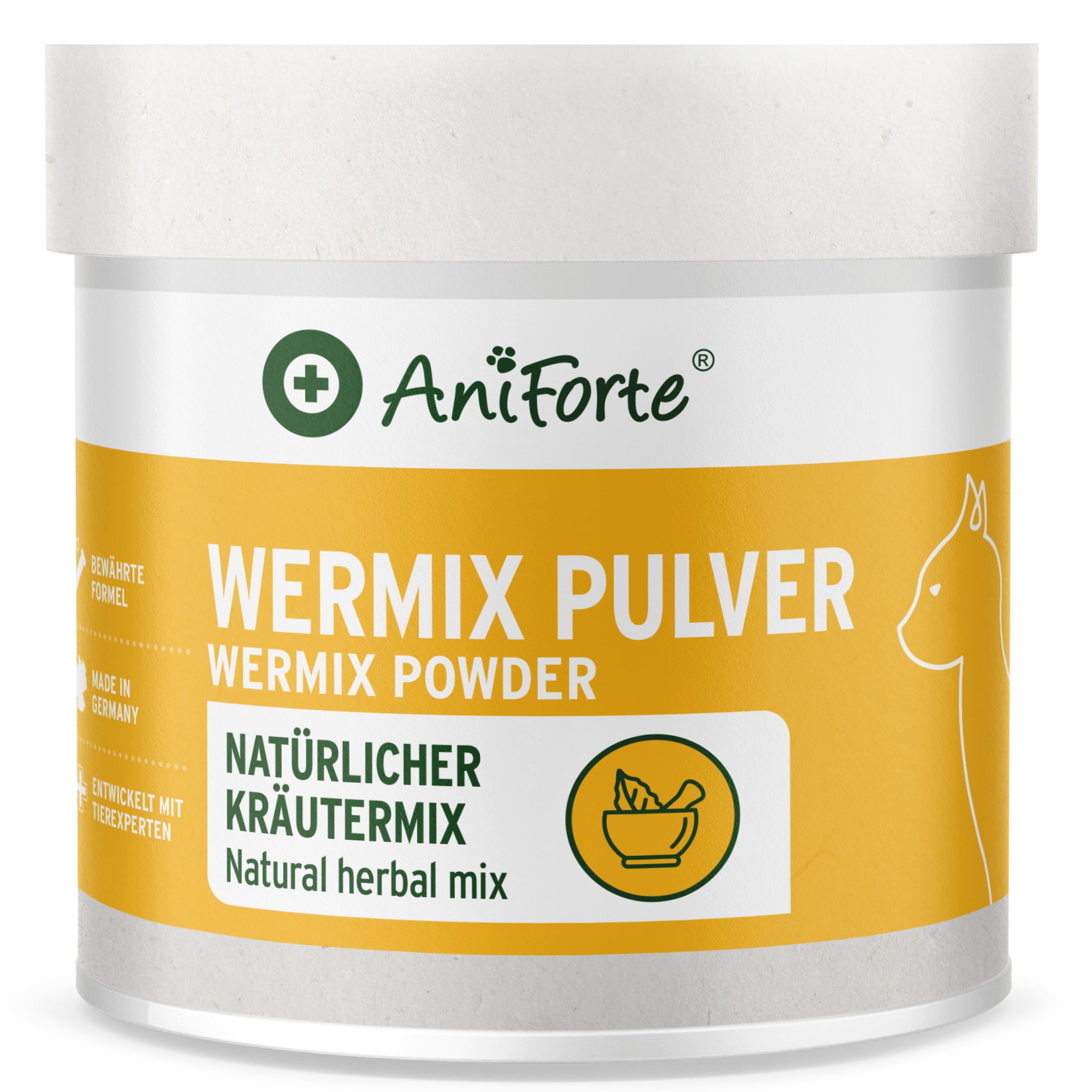 AniForte WermiX Poudre pour Chats 25g - Produit Naturel Avant, Pendant et après Une infestation de vers avec des saponines, de l'absinthe, des Herbes Naturelles harmonisent l'estomac et l'intestin