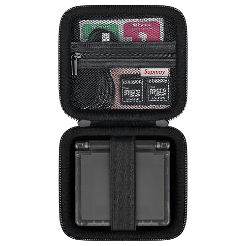 Supmay Estuche rígido de transporte para consola de juegos de mano retro RG34XXSPRG35XXSP, soporte de almacenamiento de viaje con bolsa de malla