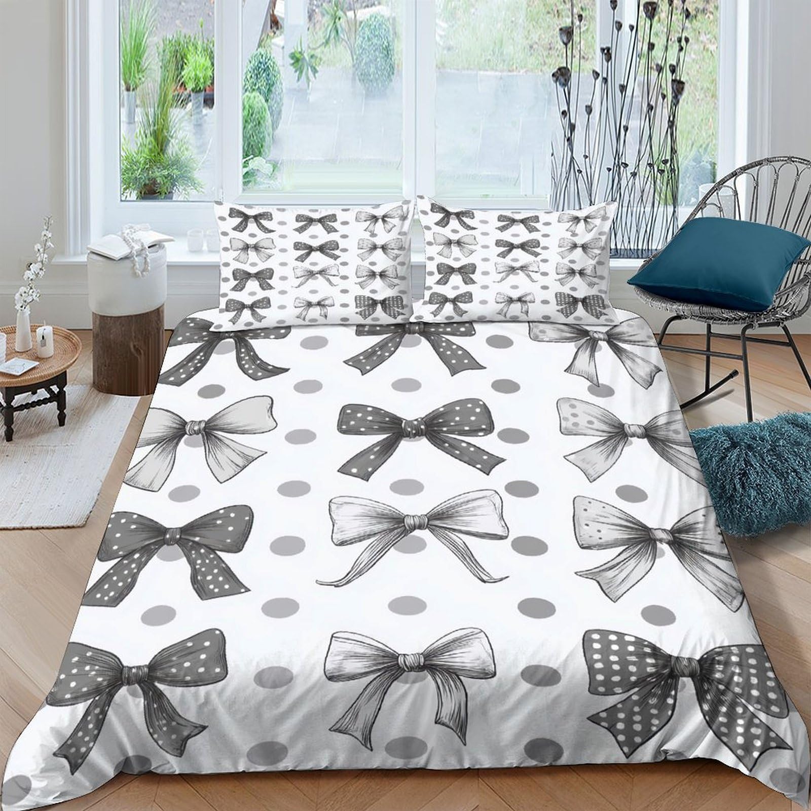 Ctjqhvkz Style-4 3D Printed Black Bow Tie Fitted Sheet Microfiber Soft Decorative Ribbon Pattern Mattress Cover For Bedroom Dorm Single（135X200cm）