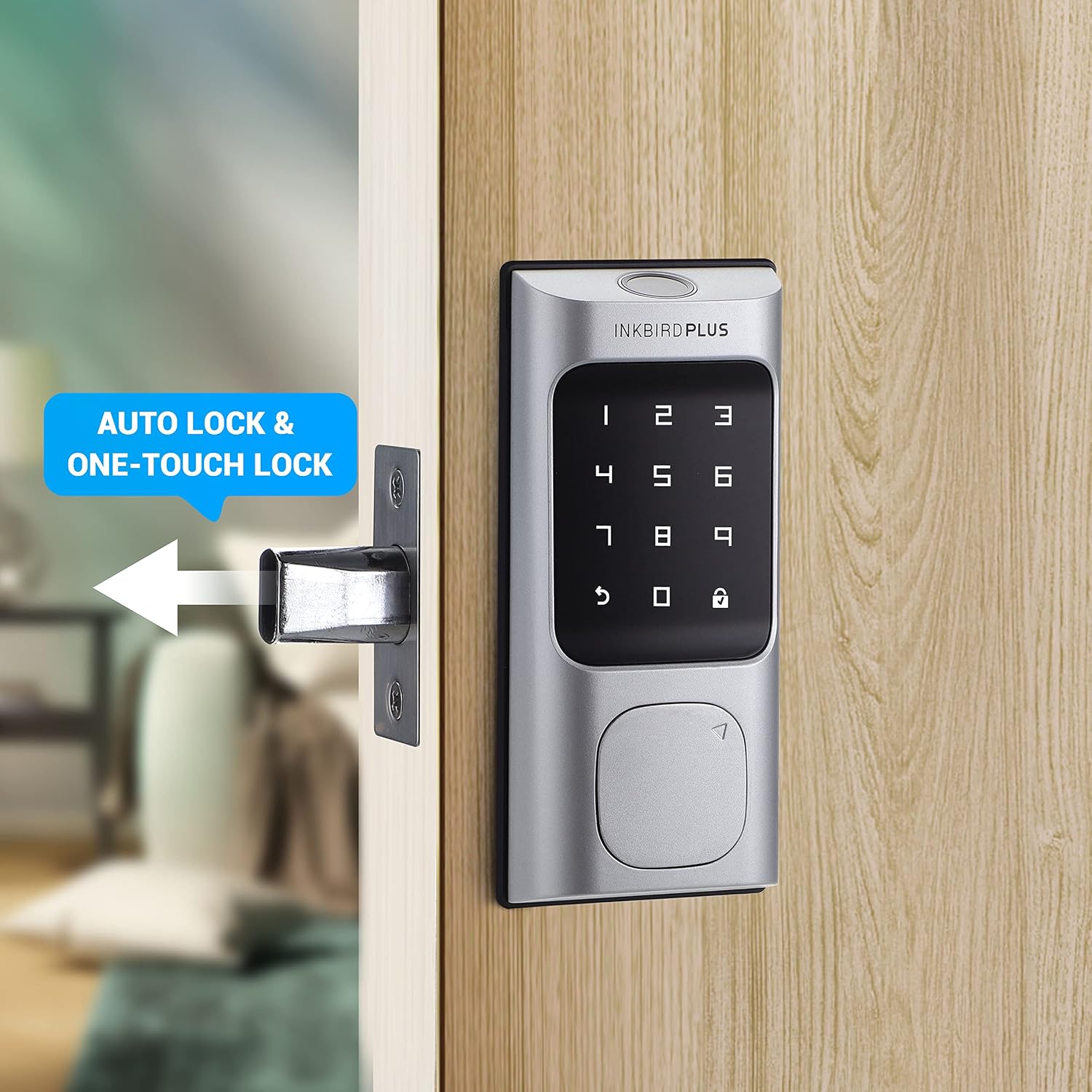 One Touch Rim Lock InkbirdPlus Fingerprint Door Lock INK-SLD4-SN Instruction Manual