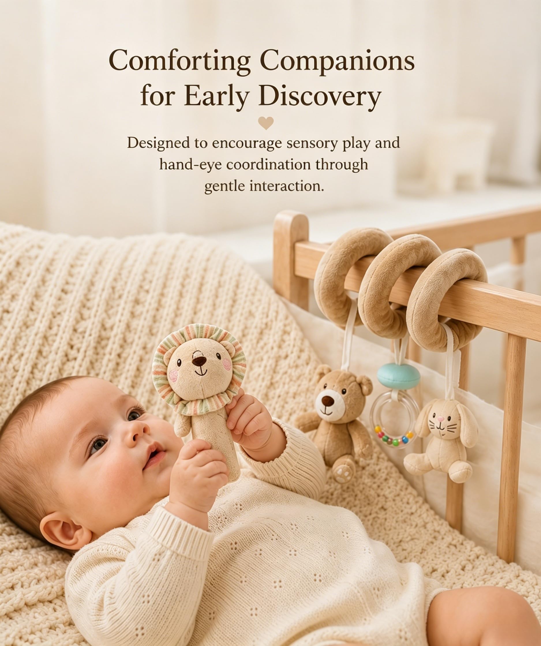 Regalo per nascita per bambini o bambine, 11 pezzi, con asciugamano con cappuccio, sonaglio, giocattolo per passeggino e cestino portaoggetti, regali per nascita per baby shower