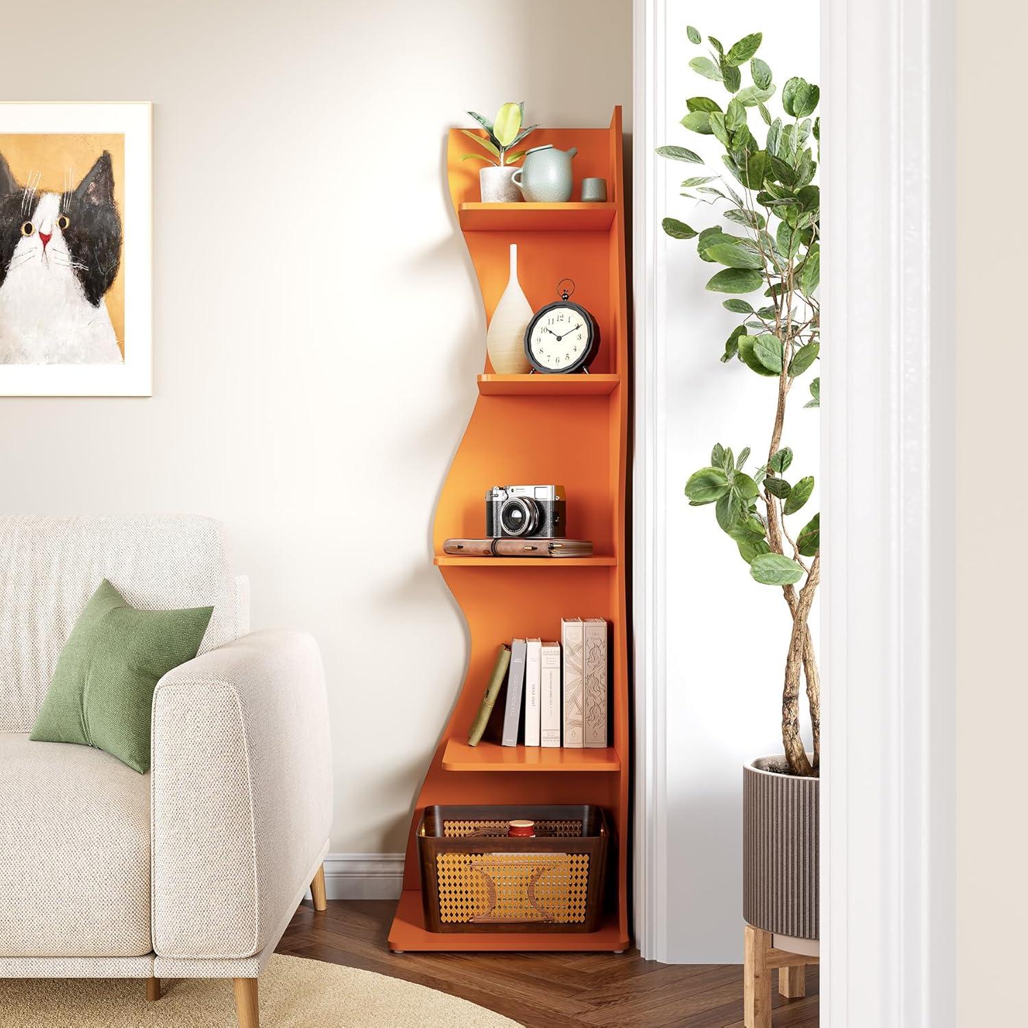Little Tree 5-Tier Corner Shelf for Small Spaces
