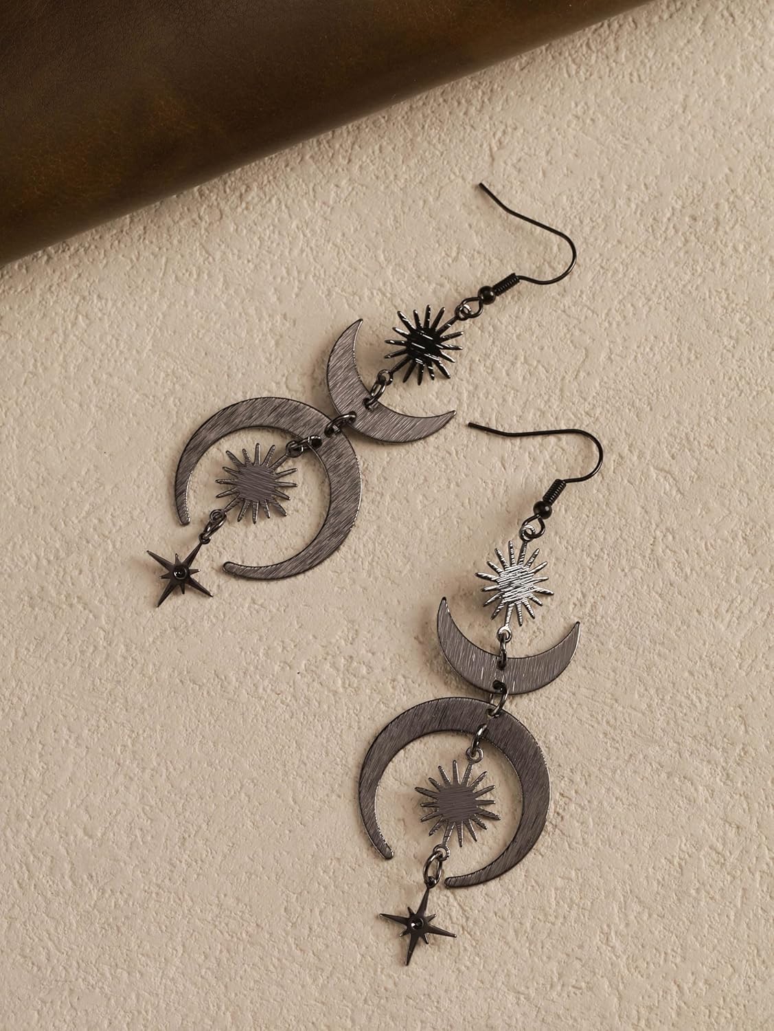 Sacina Celestial Sun Moon Star Earrings Dangle, Gothic Boho Earrings for Women, Boho Goth Jewelry, Christmas Jewelry Gifts - Image 6