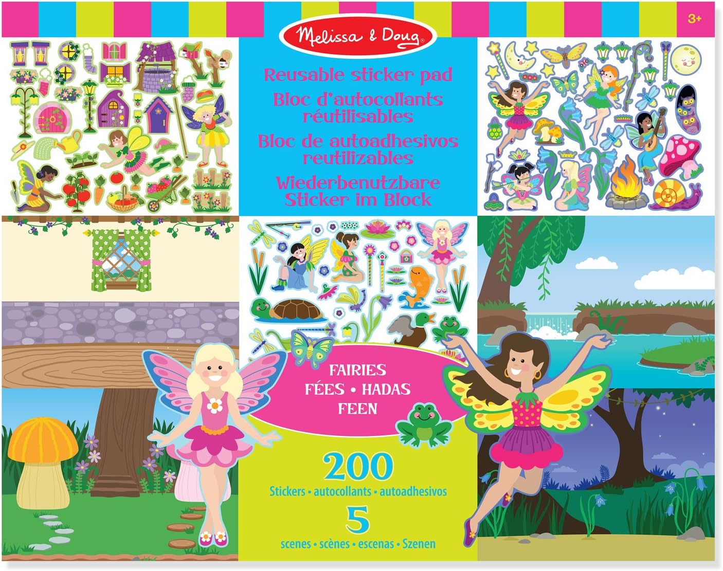 Melissa & Doug Reusable Sticker Books for 3+ Year Olds, Fairies Sticker