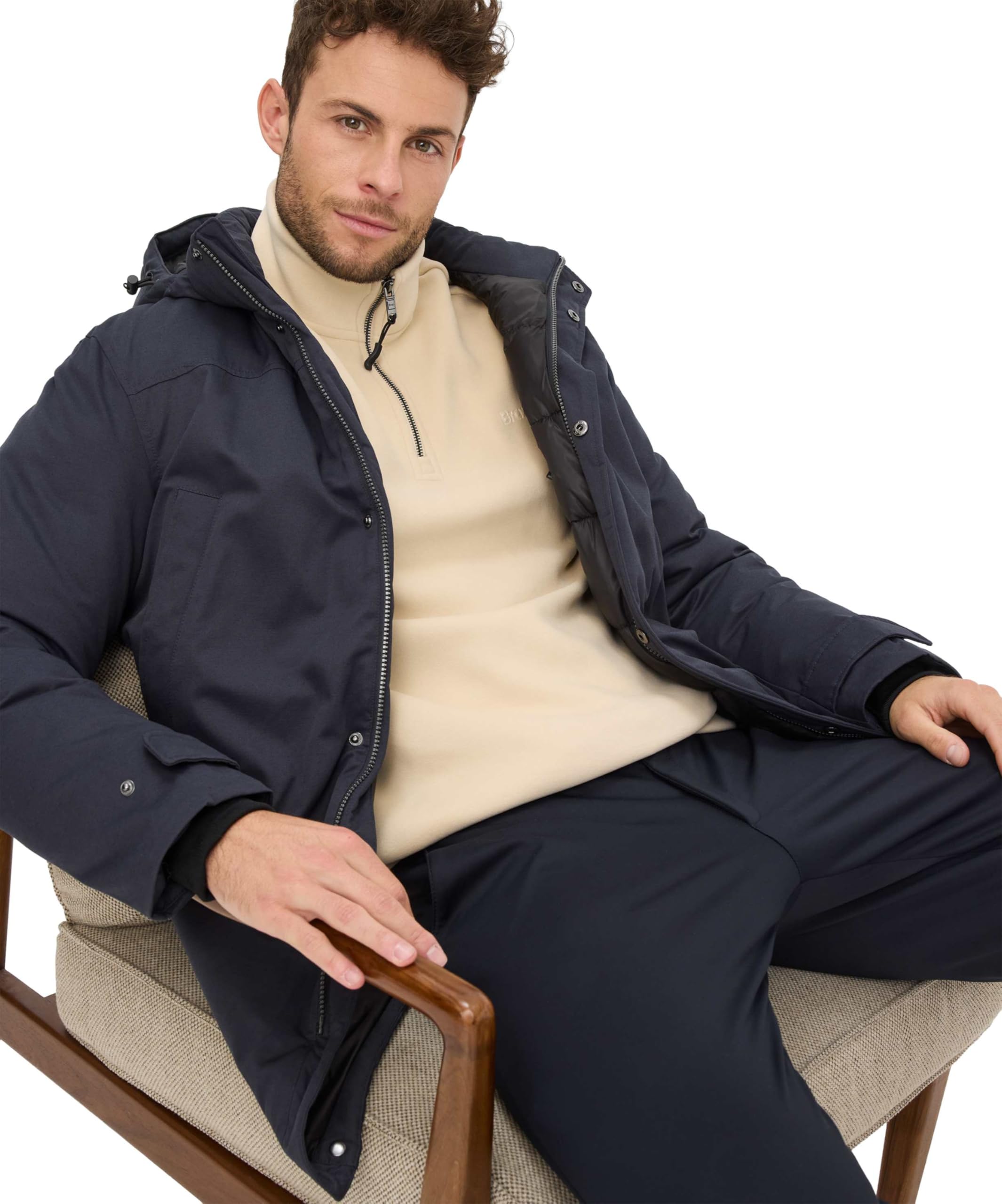 BRAX Herren Warm Tec Flannel Fleece Troyer Sweatshirt