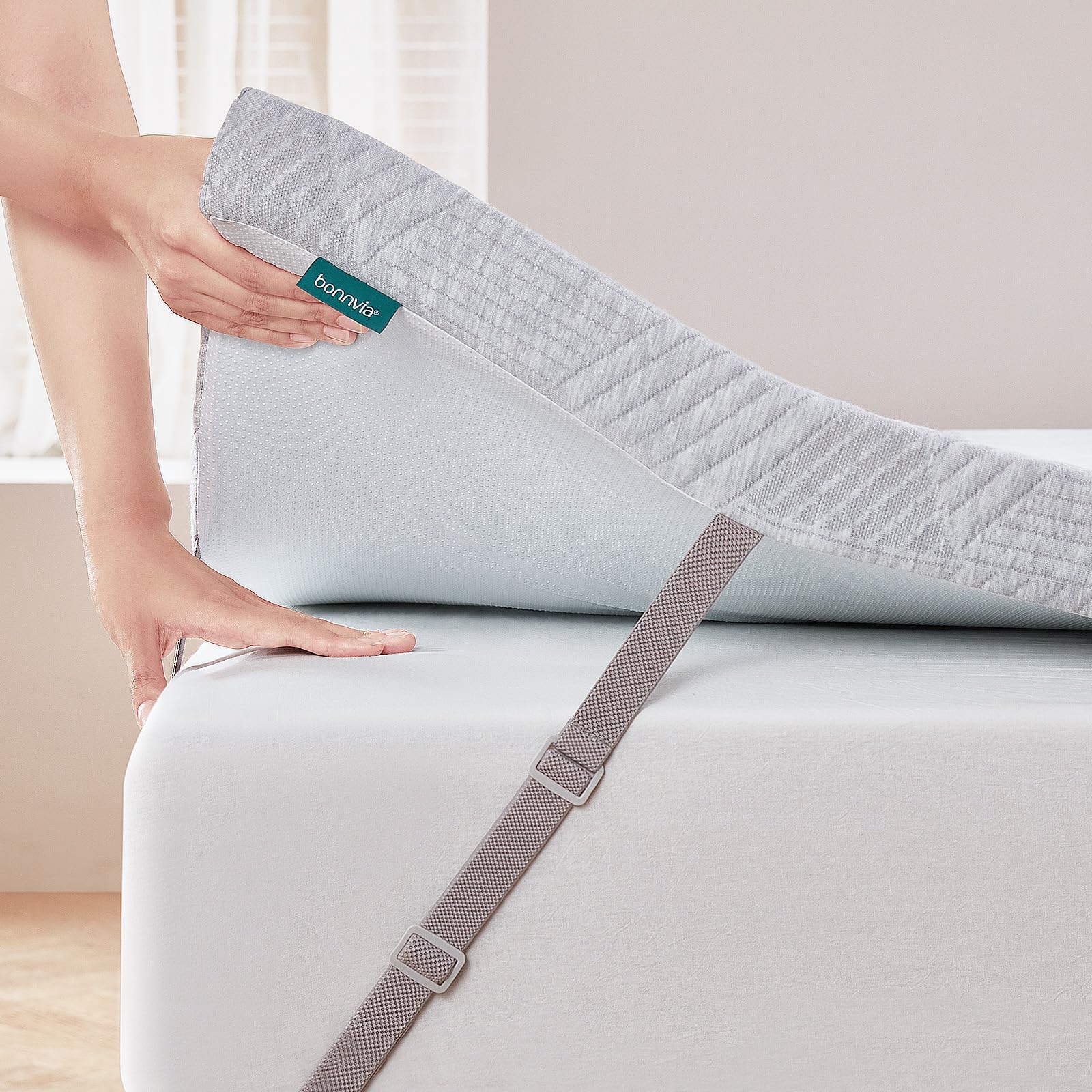 Mattress Topper Super Kingsize Bed, Mattress Topper Super King Bed with Machine Washable Bamboo Fibre Cover
