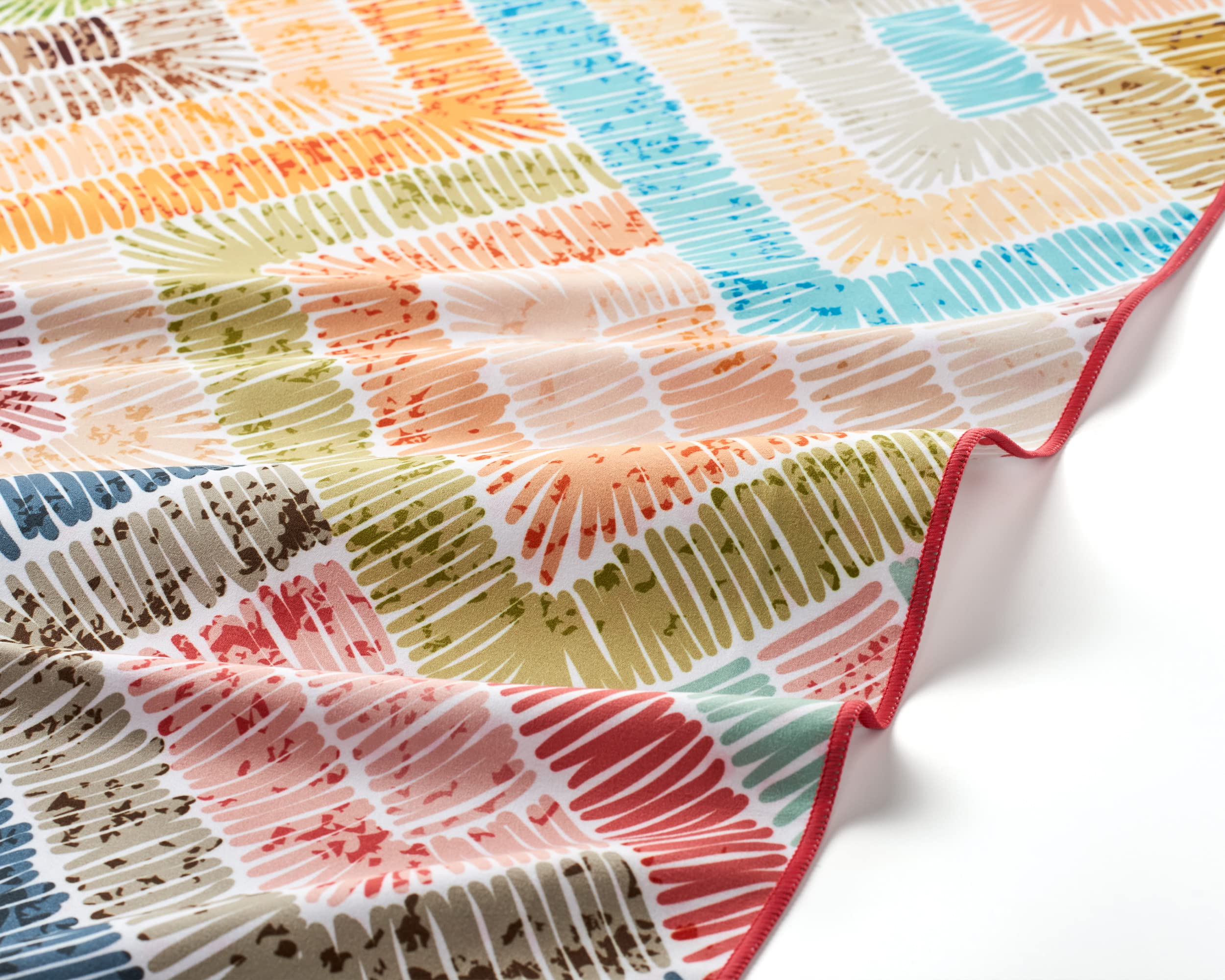Fit-Flip Telo Mare Microfibra – Leggero, fine e ad Asciugatura Rapida - Asciugamano Microfibra Grande Telo Mare XXL - 100% Riciclato - Fancy Squares 200x90cm