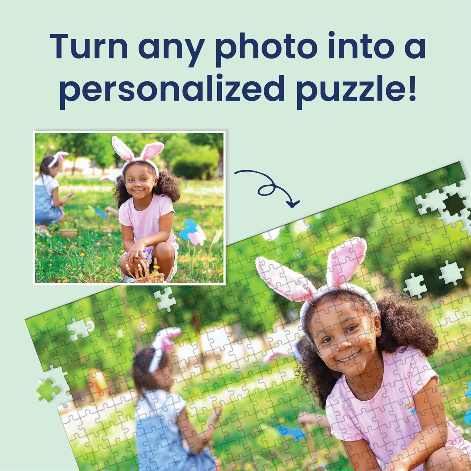 Photo Personalized Puzzle for Easter | 500 Piece, Custom Jigsaw Puzzle (Horizontal/Landscape) | 20" x 16" | I See Me!