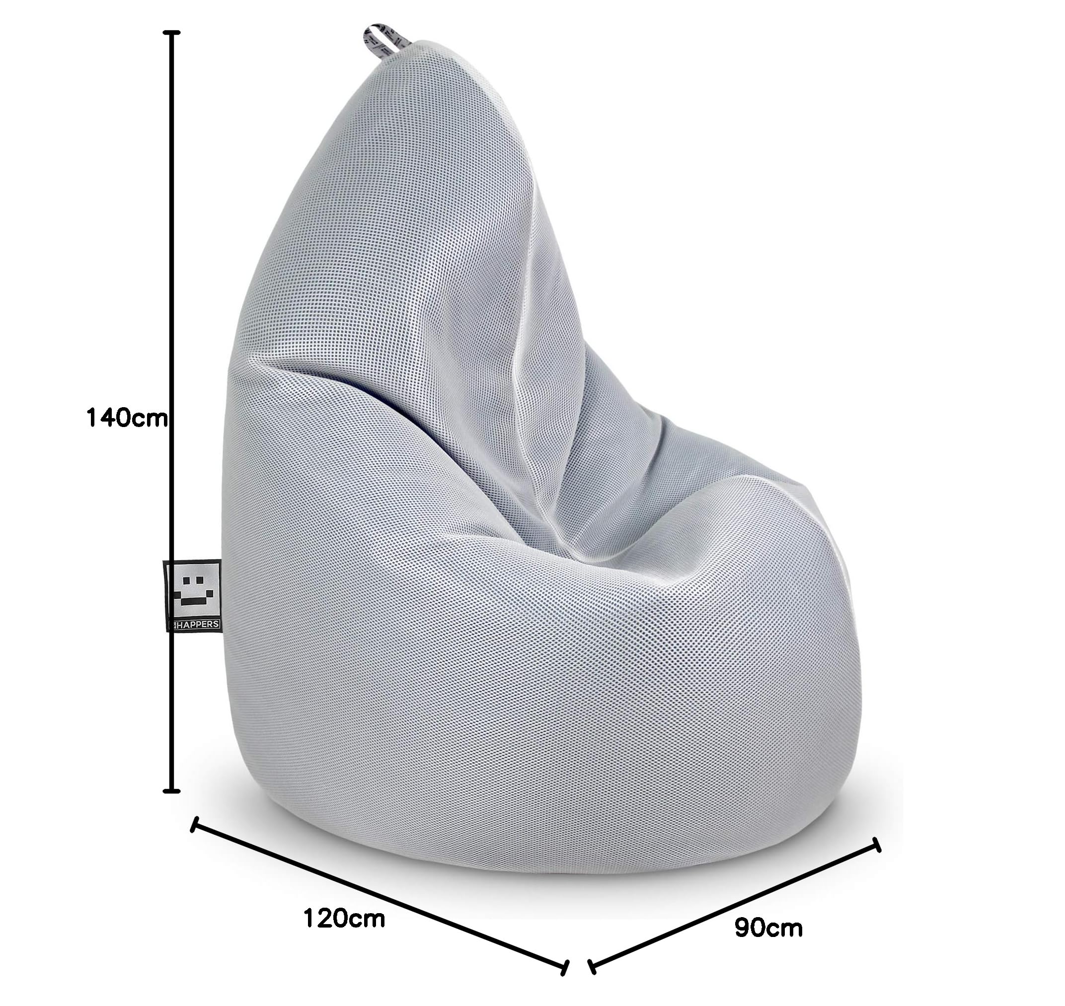 HAPPERS Funda 3D Lavable-Transpirable Gris para Puff Pera Relax