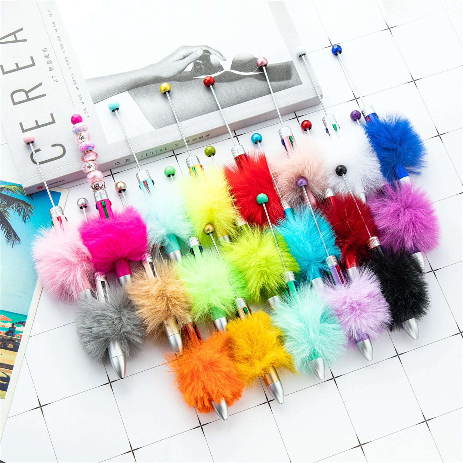 Beadable Ballpoint Pen Bead Rollerball Pen Inks Pen Beaded Pen Kid Student Office School Supplies — view 2