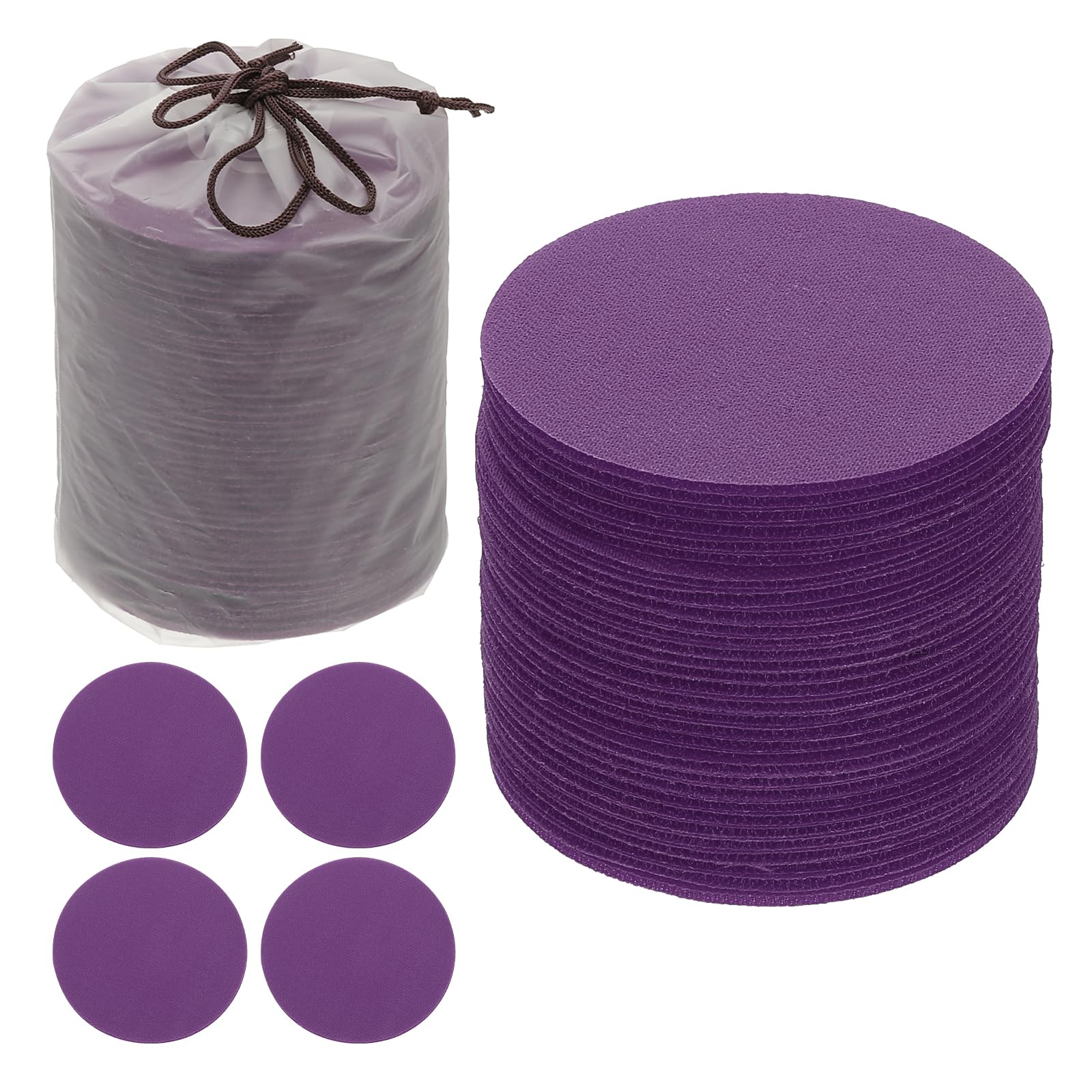 YOKIVE 4 Inch Carpet Spot Markers, 50Pcs Circle Floor Dots Markers with Bag Carpet Spots for Decoration Teacher Supplies, Purple