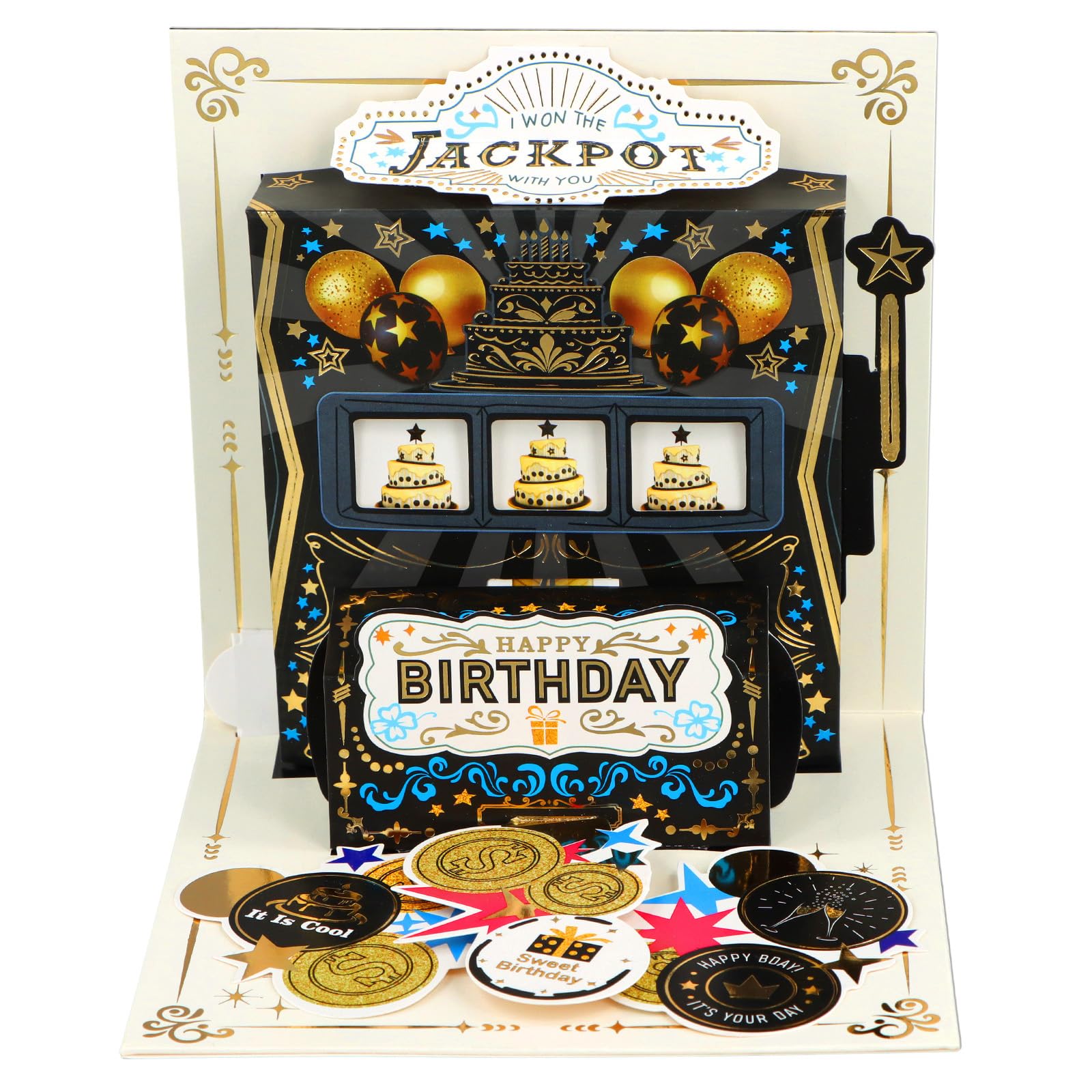 Amazon.com : D4DREAM Happy Birthday Pop Up Card, Casino Jackpot