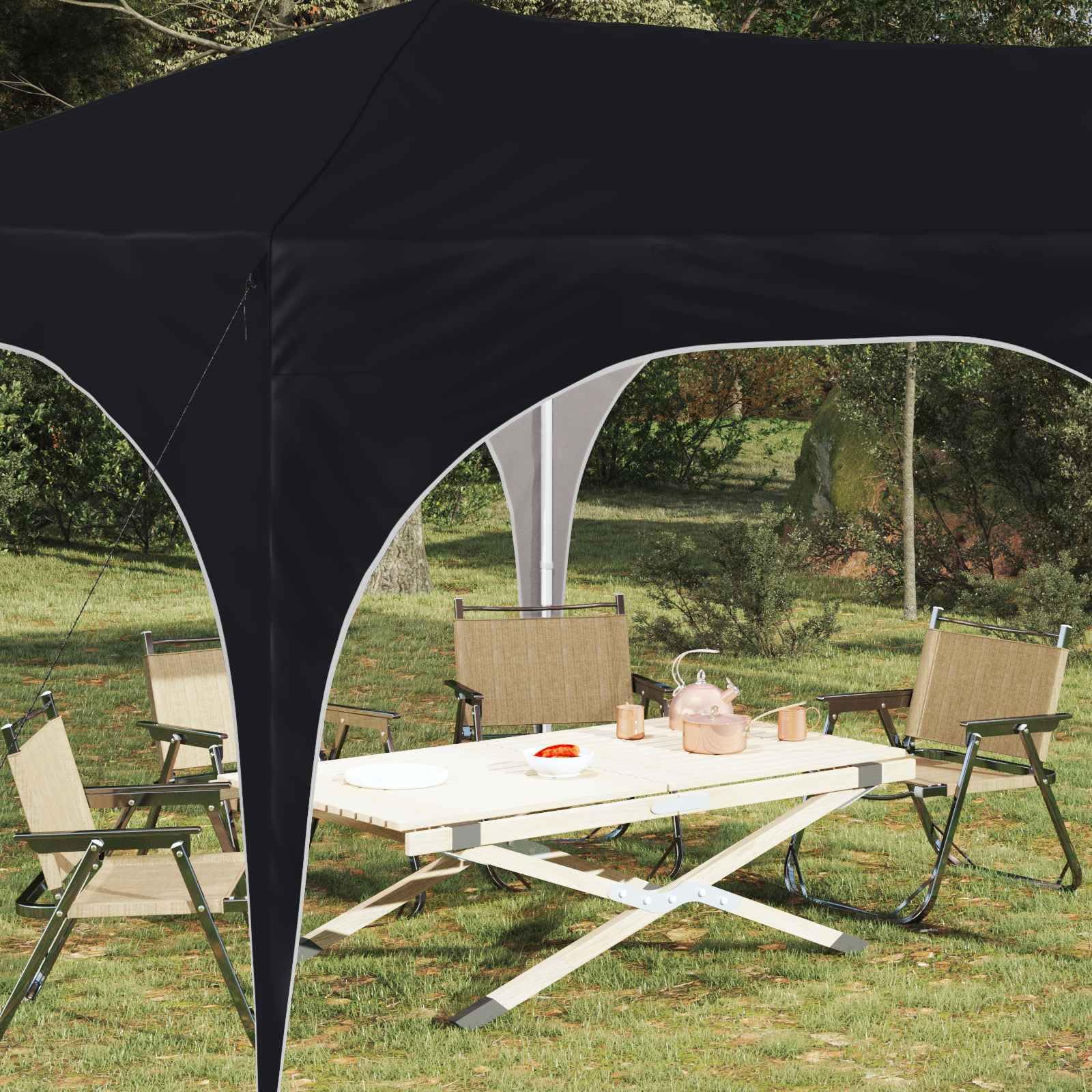 Namiot imprezowy Pop-up z tkaniny Oxford, 575 x 288 x 245 cm, ze stabilną ramą metalową, odporny na warunki atmosferyczne i wodoszczelny, na imprezę w ogrodzie, wesele, festiwal i wydarzenia