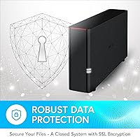Vista 6 de BUFFALO LinkStation 210 6TB 1-Bay NAS Almacenamiento conectado en red con discos duros HDD incluidos Almacenamiento NAS que funciona como nube