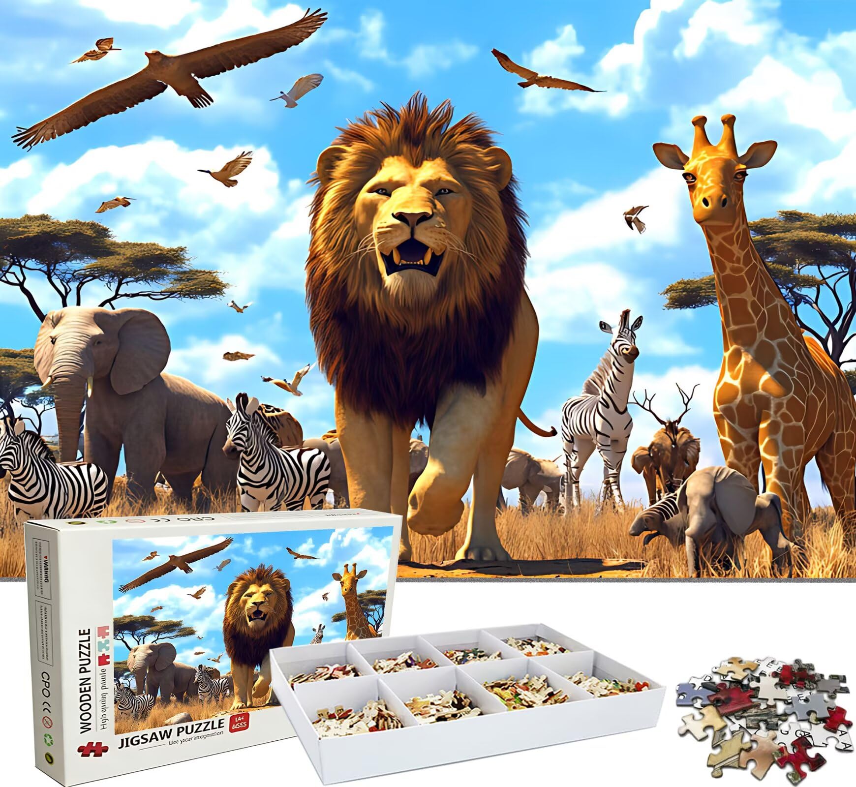 Puzzle 1500 Teile, Holzpuzzle Erwachsene Afrika Tier Impossible Klassische Jigsaw Puzzles 87 x 57 cm, Familien Spiel, Puzzle Stressabbau Denkspiel, Puzzle-Liebhaber w0-182