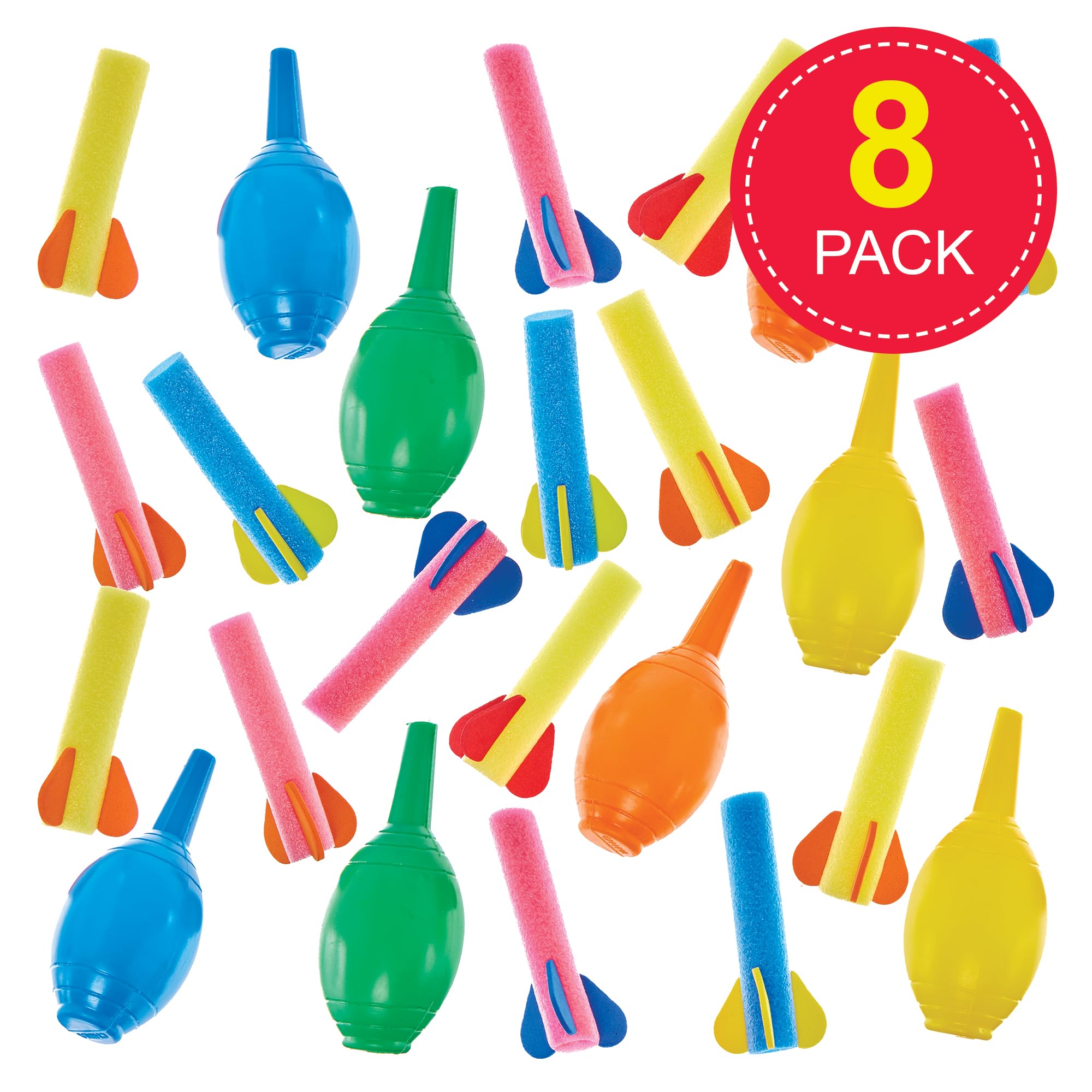 Baker Ross FN143 Foam Rocket Launchers – Pack of 8, Flying Party Bag ...