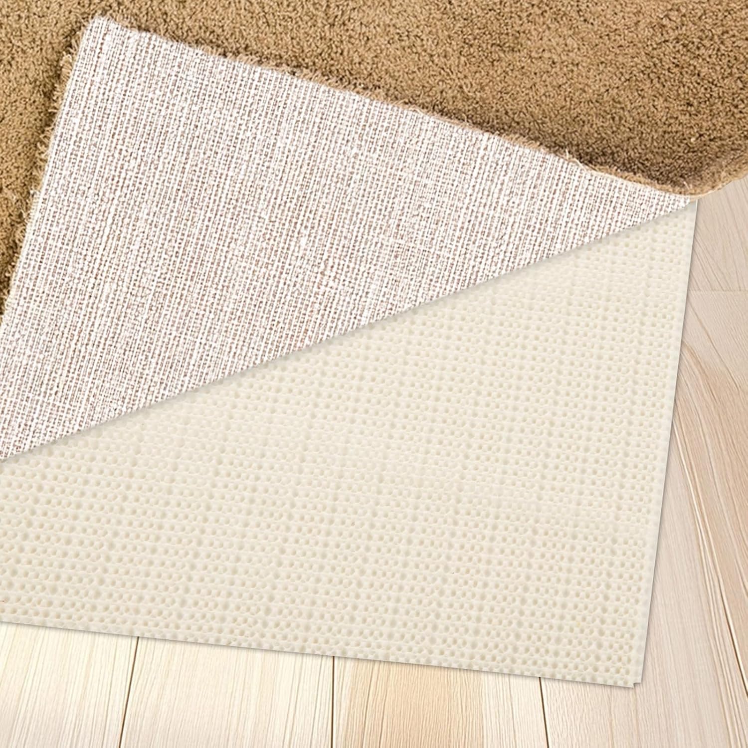 8 x10 Ft Non Slip Rug Pad Gripper for Hardwood Floors White Carpet Padding 8x10 Rug Pad Non Slip for Hardwood Rug Mats for Under Rugs 8x10 Anti Slip Rug Padding, Provide Protection and Cushion