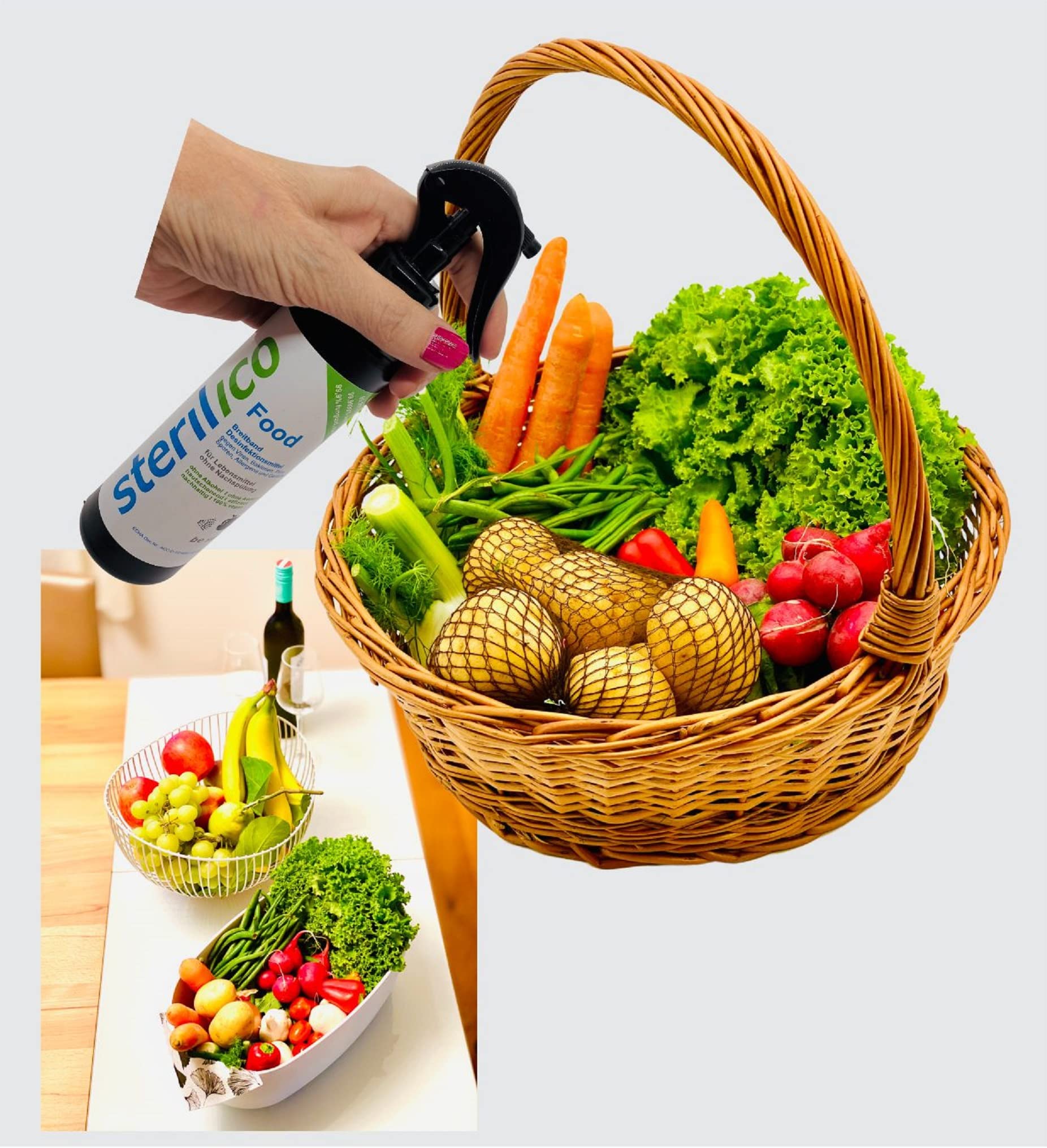 Food - Desinfektionsmittel Spray für Lebensmittel, Obst und Gemüse (250ml)