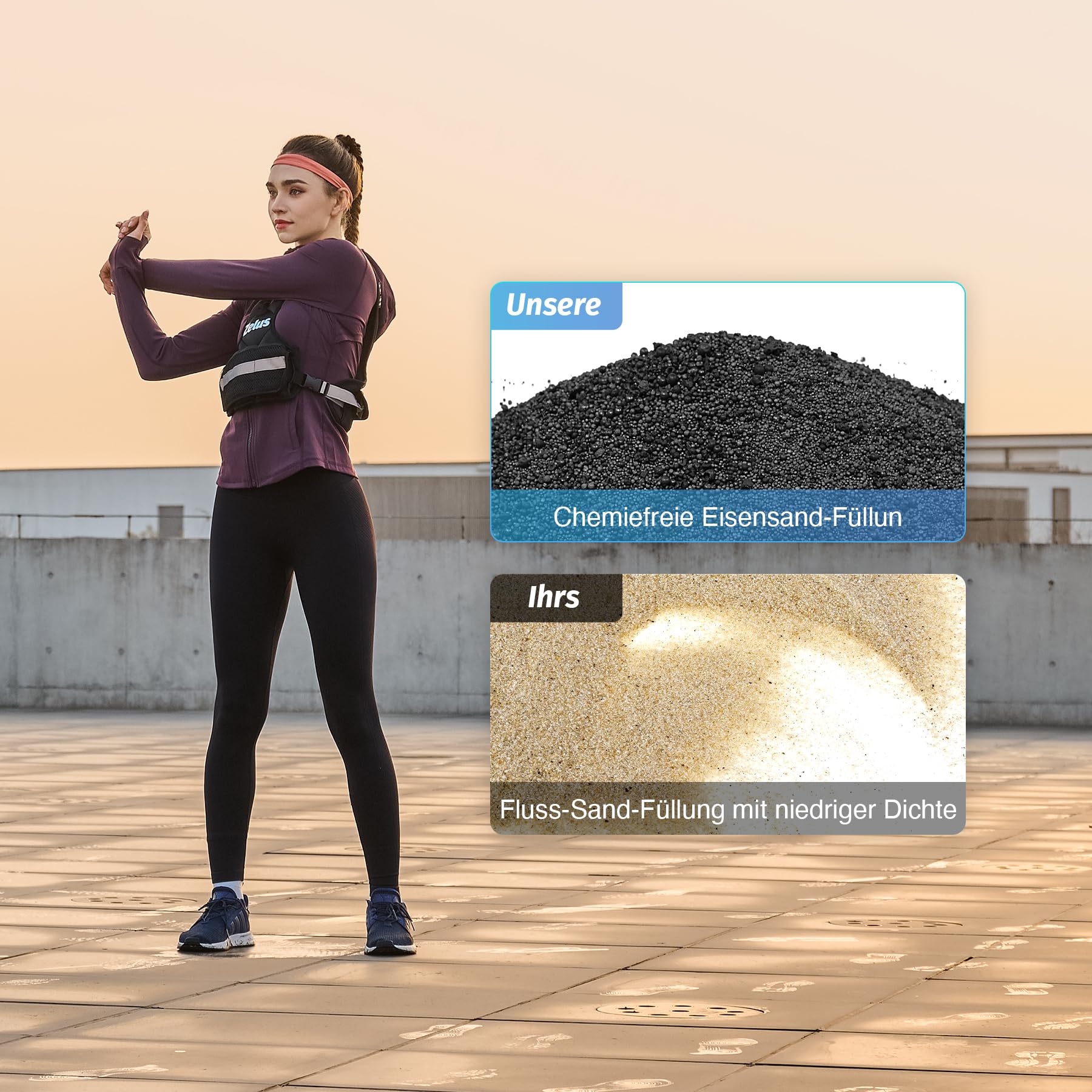 ZELUS Gewichtsweste Verstellbar Trainingweste mit Einstellbaren Gewichten Laufweste für Damen und Herren Fitnessweste Sportweste Krafttrainingsjacke Weight Vest (0,5-20,5KG)