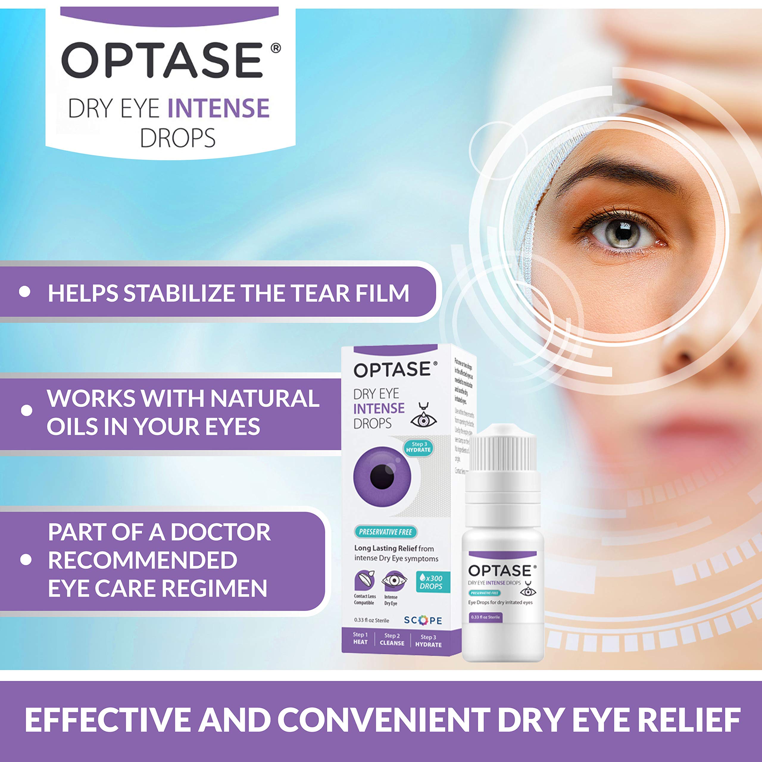 OPTASE Dry Eye Intense Drops Preservative Free Eye Drops for Dry Eyes
