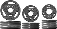 CAP Barbell 2-Inch Olympic Cast Iron Weight Plates Set | 75-285 lbs Durable Enamel Finish for Strength Training
