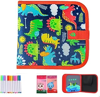 Libro de dibujo de graffiti borrable portátil, almohadilla de dibujo borrable con 12 bolígrafos de acuarela de 14 páginas, libro de dibujo reutilizable para niños, dibujos educativos (Red)