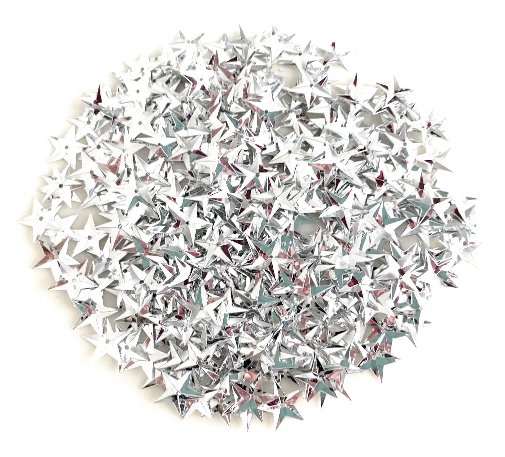 Approx. ± 450 x 10mm Festive Christmas Metallic Star Confetti Sequins Scrapbooking GR8 for Card Making, Scrapbooking, Sewing Trimming - UK Seller (Metallic Silver)