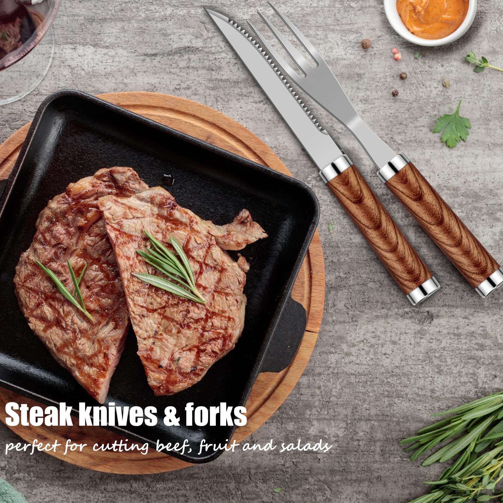 RINPIR Juego de 35 piezas de regalo de lujo para parrilla, para cumpleaños, día del padre, kit de accesorios de barbacoa de acero inoxidable para hombres y padres, utensilios profesionales para
