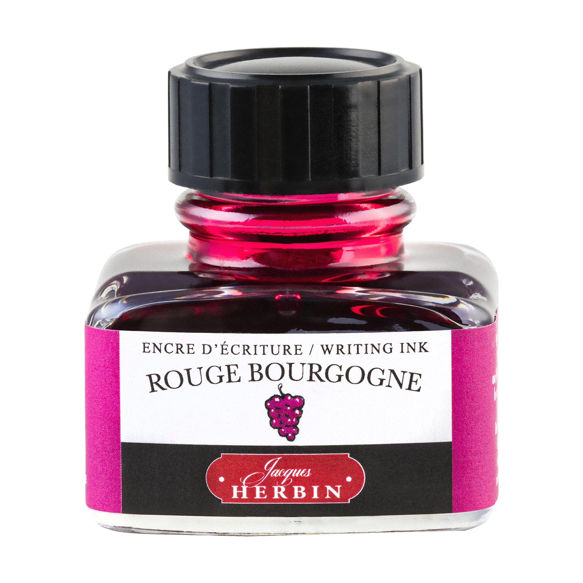 Herbin 30ml "D" Bottled Ink - Rouge Bourgogne - Pink Bottled Fountain Pen Ink