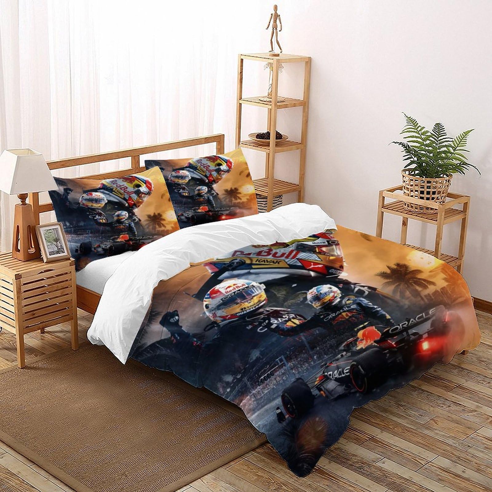 Duvet cover set musique respirant et confortable au design chic texturé pour un lit simple
