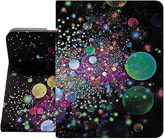Berkin Arts iPad Mini 6th Generation Case (8.3 Inch) 2021 A2568/A2569 Folio Cover with Modern Abstract Design, Smart Stand Pencil Holder Auto Wake/Sleep, Colorful Glowing Drops Sparkles Shockproof