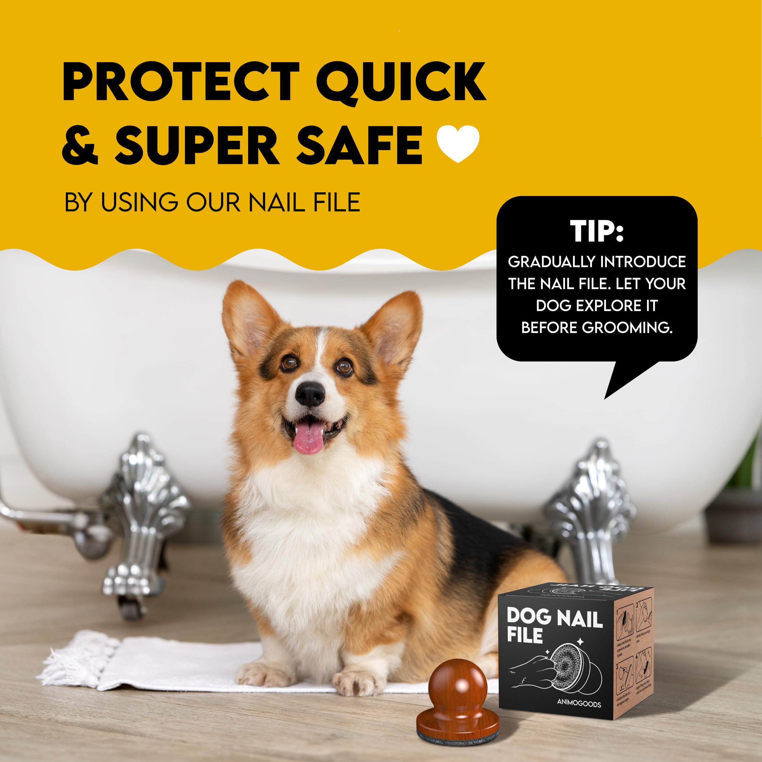 Lima de uñas para perros, lima de uñas para gatos, lima de uñas para perros, lima de uñas sin estrés para perros, lima de uñas para perros, almohadilla para arañazos para perros, hecha de madera 100%