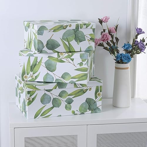 Miniatura 7 de Soul & Lane Cajas de almacenamiento decorativas de cartón con tapas para decoración del hogar, ramo seleccionado a mano, juego de 3 cajas de regalo