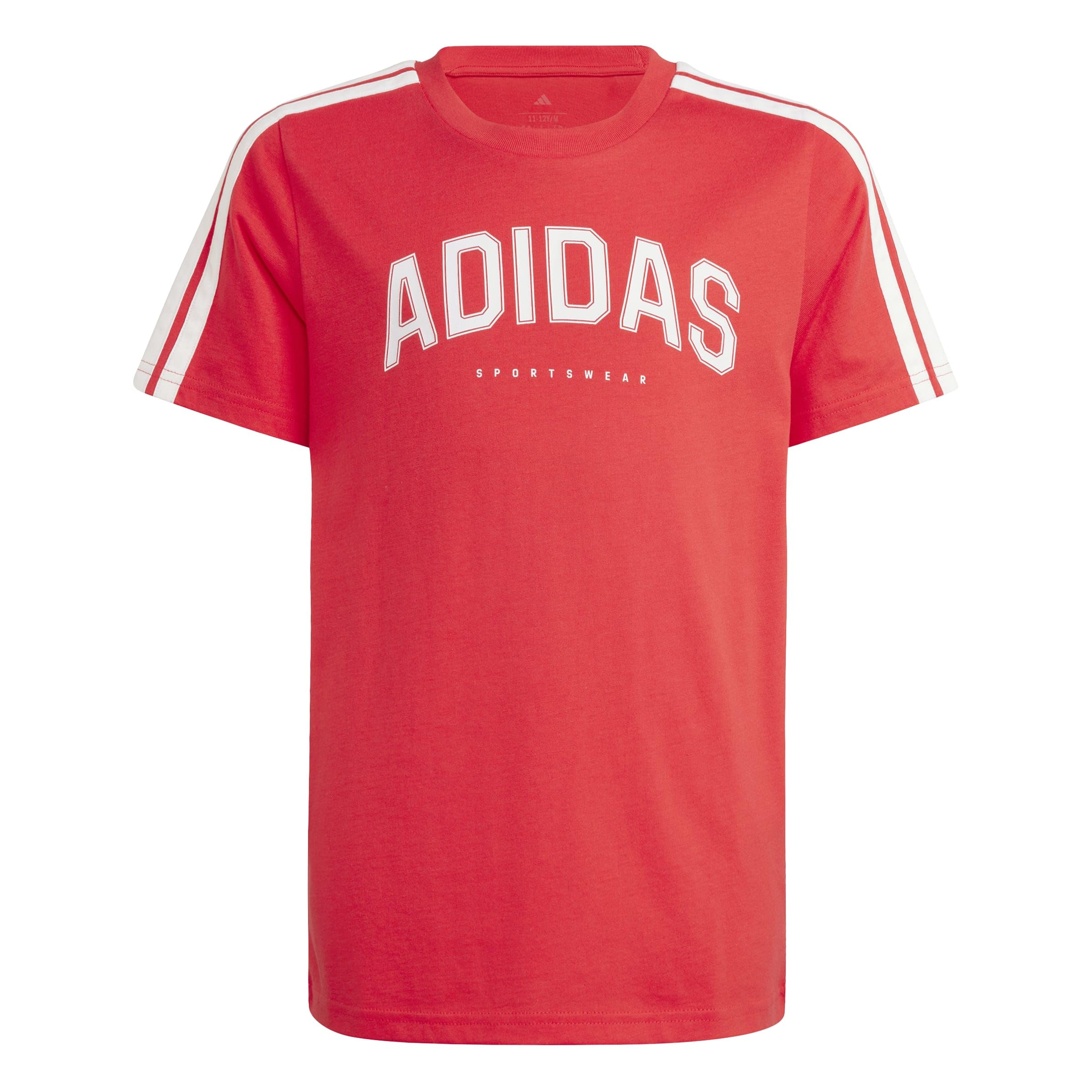 adidas Unisex Kids Codes Collegiate Graphic T-Shirt, Pure Ruby, 11-12 Years