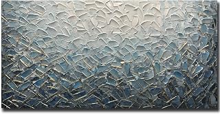 Yotree Paintings, 24x48 Inch Paintings Oil Hand Painting 3D Hand-Painted On Canvas Abstract Artwork Art Wood Inside Framed Hanging Wall Decoration Blue Teal Abstract Painting