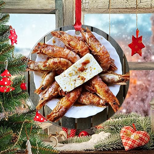 Tortilla mexicana burrito camarones acrílico relleno de calcetín de Navidad regalo para hornear postre comida árbol de Navidad adorno colgante disponible en Yaxa El Salvador