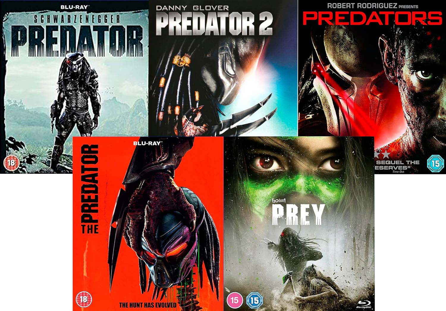 Predator: 5-Movie Collection (Predator/ Predator 2/ Predators/ The Predator/ Prey) [5-Disc Set] [Blu-ray] [Region Free]