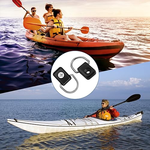 Miniatura 7 de YHG Anillo de amarre en D para kayak, 10 piezas con tornillos M6, negro, plástico y acero inoxidable, estilo moderno, accesorio de aparejo de pesca