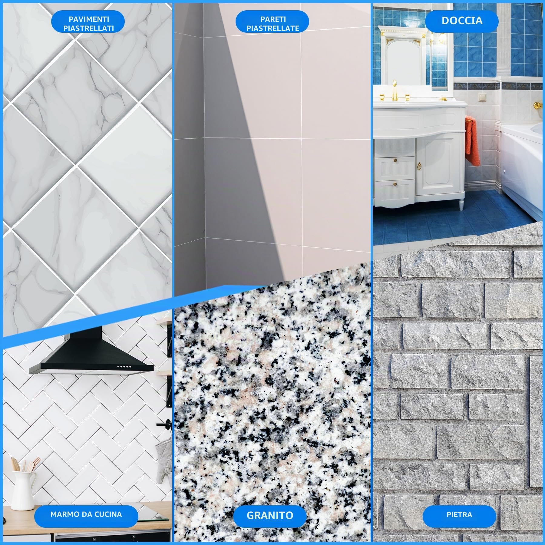 Stucco per Piastrelle - 200g Sigillante per Fughe per Piastrelle per Doccia, Cucina per Pavimenti, Sigillante Perdite Acqua Trasparent per Interni & Esterni per Marmo, Granito