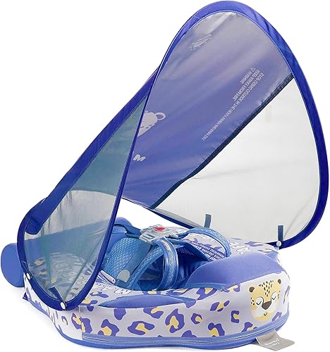 Mambobaby Flotador con Cola Flotador de natación para bebé con toldo, ideal como entrenador de natación flotador de agua no inflable, salvavidas a