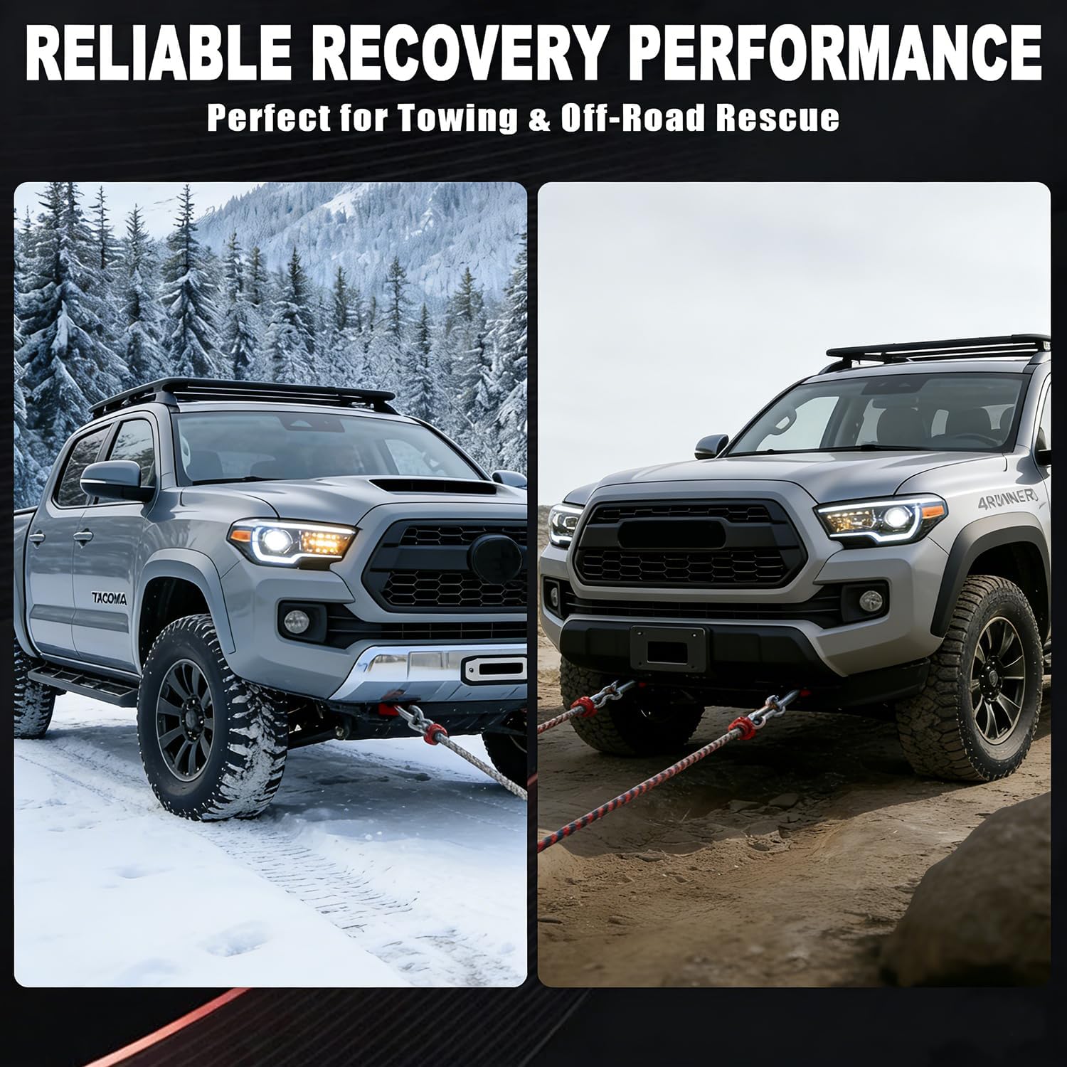 Tow Hooks for Tacoma 2024-2026/4Runner 2025-2026/Land Cruiser 250 2024-2025, T6061 Aluminum, 10,000lbs Capacity, Tow Hooks for Toyota Tacoma/4Runner/Land Cruiser 250, Bolt-On Installation (Red)