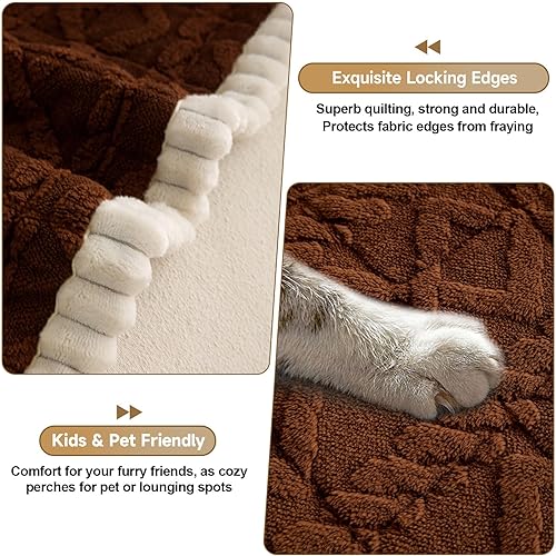 Miniatura 3 de OTOB Funda de sofá para perros, lavable, apta para mascotas, antideslizante, de felpa, mullida, para sofá biplaza, funda de sofá, funda de sofá