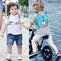 Vista 7 de Accmor - Arnés para niños pequeños + eslabón de muñeca antipérdida, adorable arnés de león para bebé con correa, correa plegable antipérdida