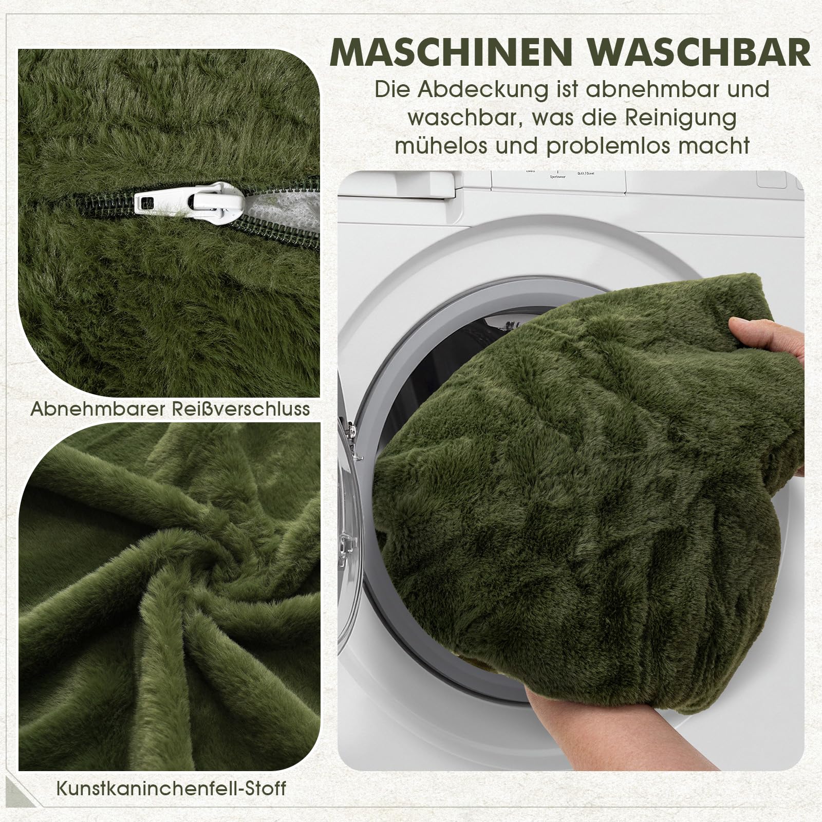 HOMMPA XXL Sitzsack mit Hocker und Füllung für Erwachsene,Grün