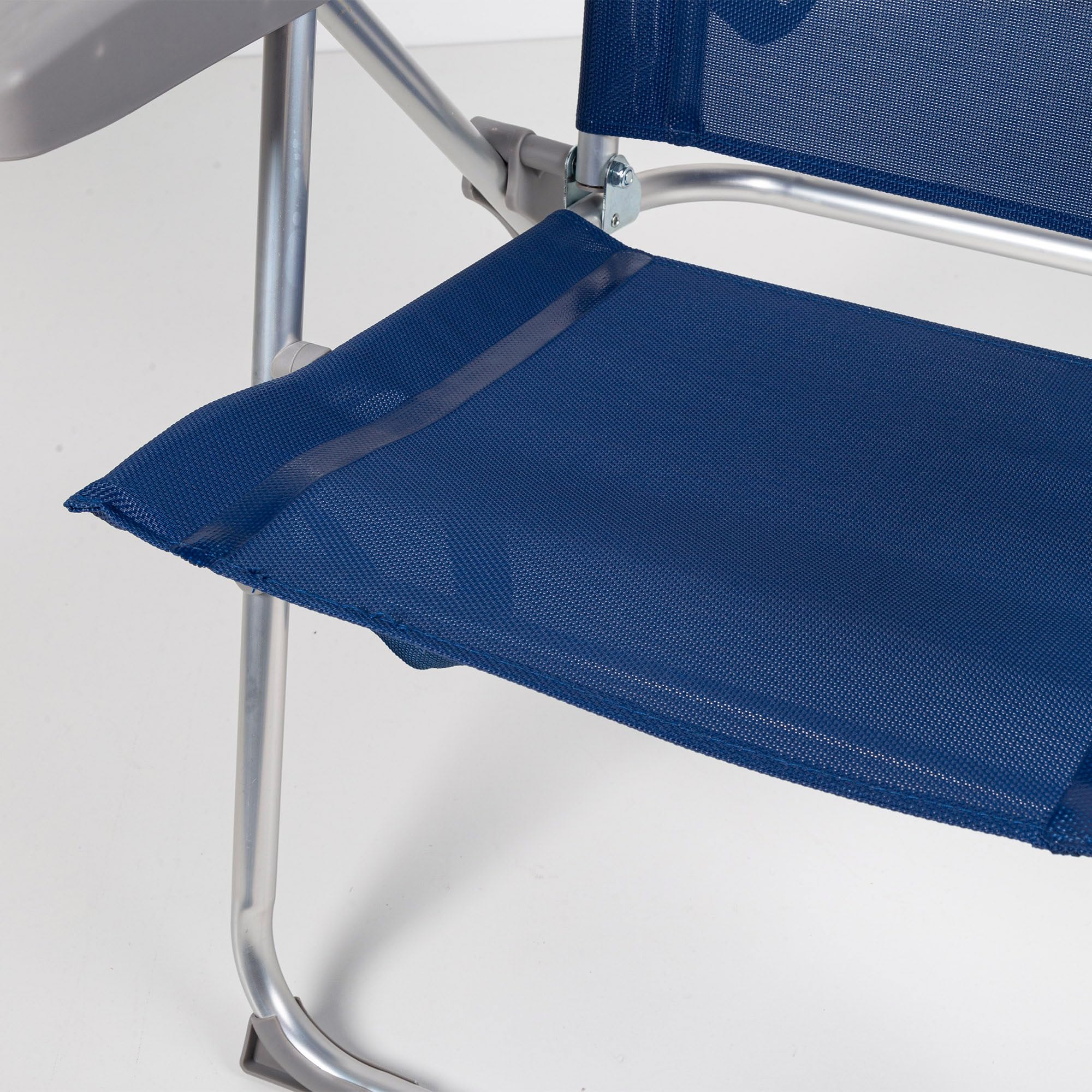 AKTIVE 62661 - Silla de Playa Plegado Slim, reclinable 6 Posiciones antivuelco Azul Marino, Medidas 47x60x94cm, Material: Aluminio, Resistente, Peso máximo soportado 110 kg