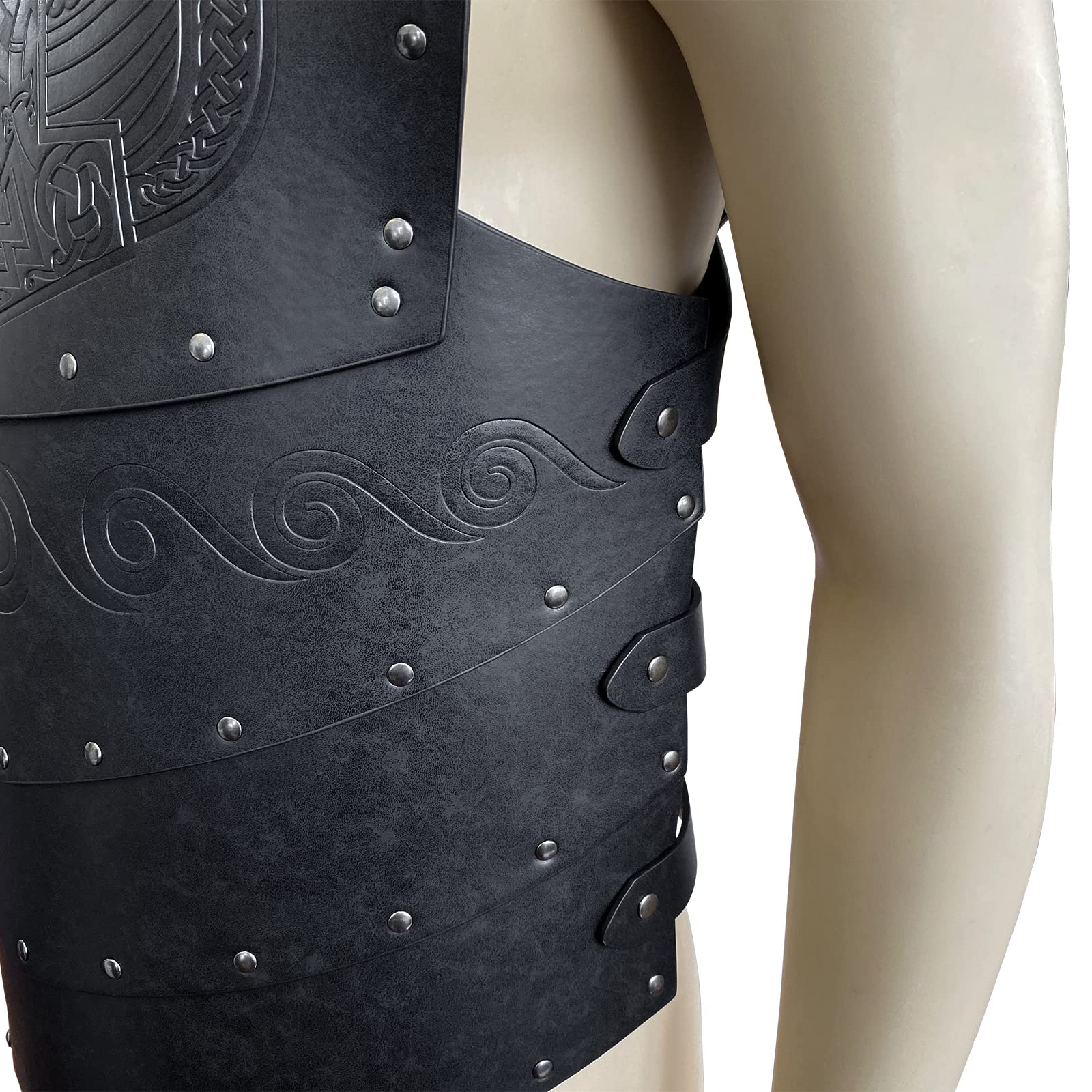 HiiFeuer Wikinger Kunstleder Geprägte Brust Rüstung Retro Mittelalter Ritter Leder Rüstung für LARP/Cosplay