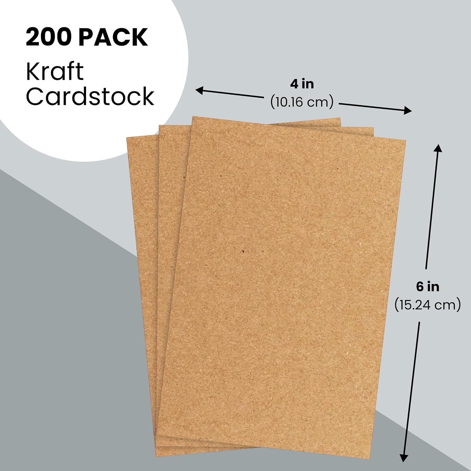 Kraft Cardstock 200-Pack 4x6 Inch – Heavyweight 300gsm (110 lb) Blank Kraft Paper for DIY Crafts, Invitations, Postcards, Scrapbooking, and Printing – Thick, Durable Matte Card Stock Sheets